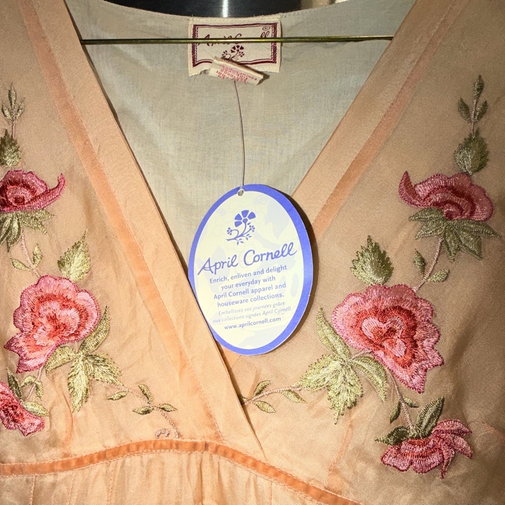 April Cornell Blush Pink Floral Midi Dress - Picture 8 of 11